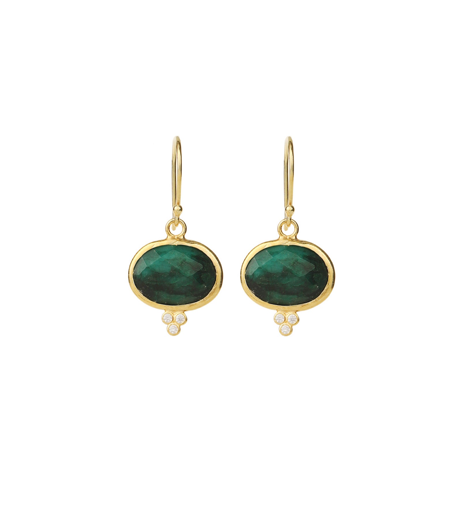 Siena Earrings Gold Vermeil, Emerald