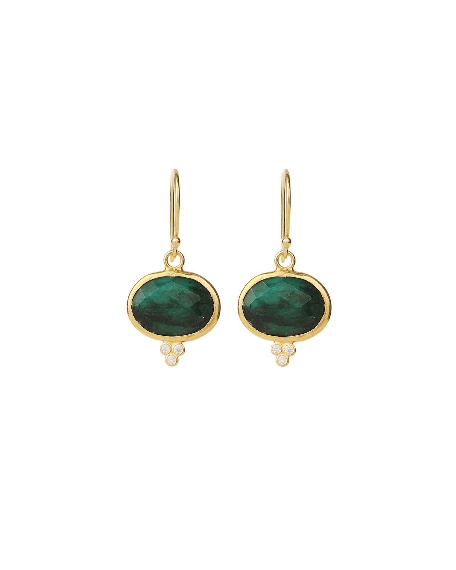 Siena Earrings Gold Vermeil, Emerald
