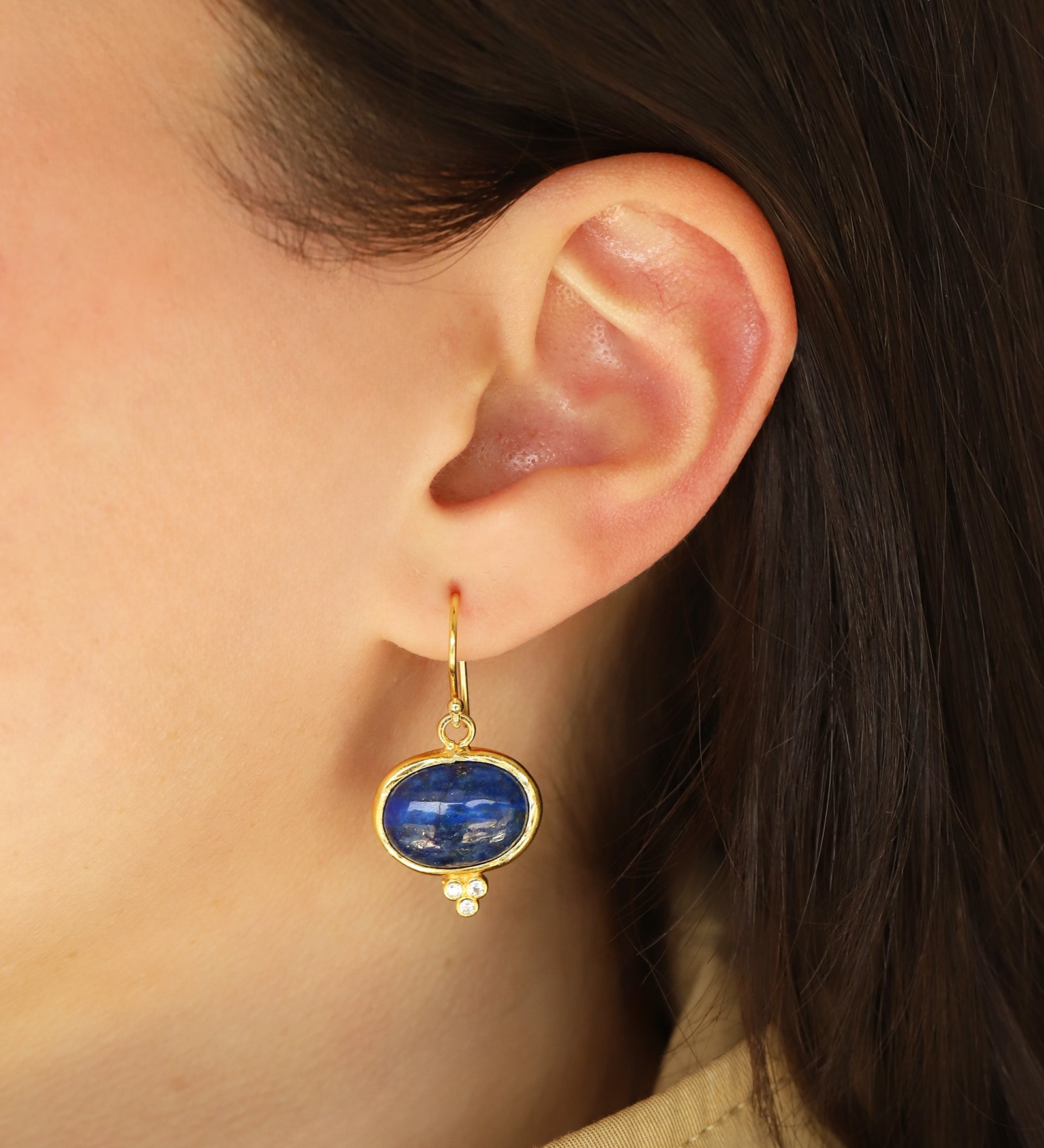 Siena Earrings Gold Vermeil, Lapis