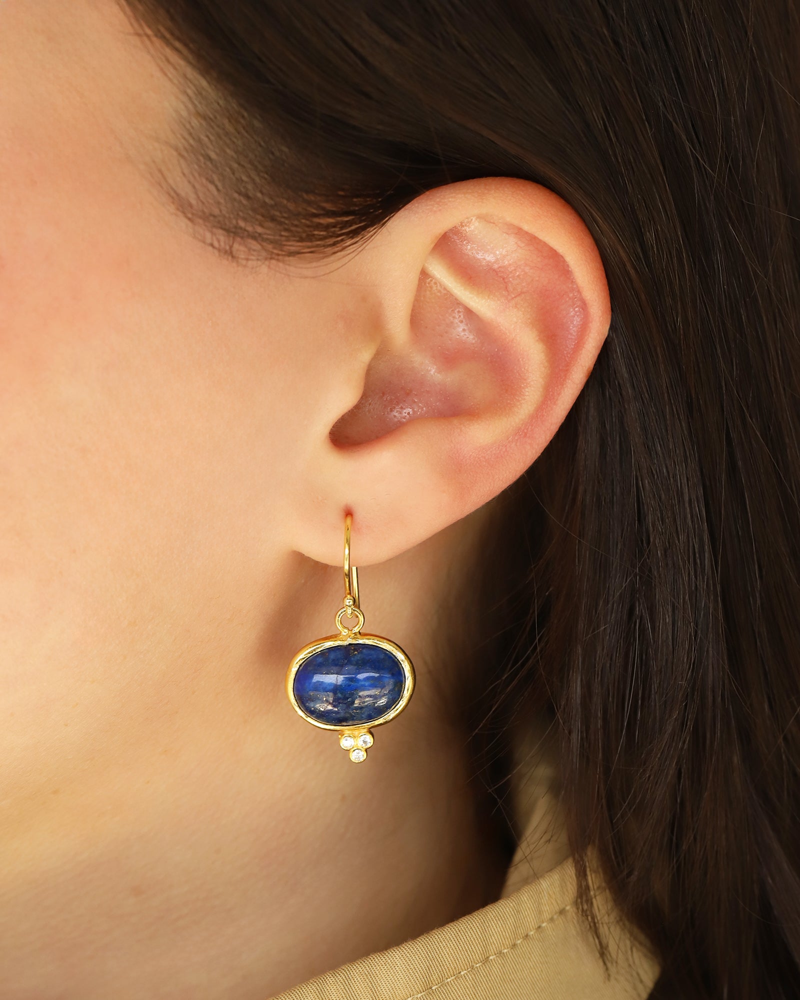 Siena Earrings Gold Vermeil, Lapis