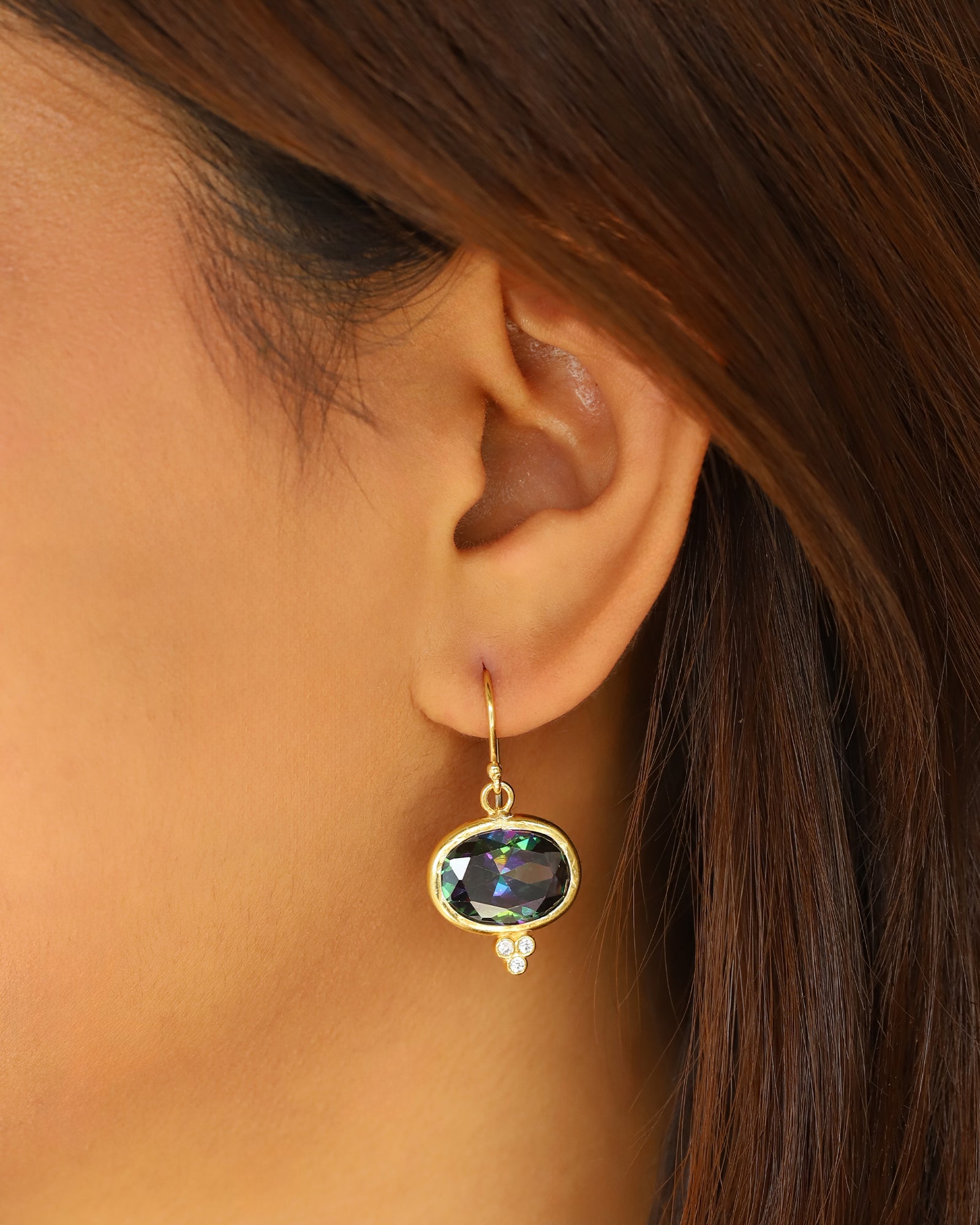 Siena Earrings Gold Vermeil, Cubic Zirconia