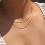 Charm Society-Enamel Chain Necklace-Necklaces-14k Gold Filled, Hot Pink Enamel-Blue Ruby Jewellery-Vancouver Canada
