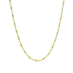 Enamel Chain Necklace 14k Gold Filled, Green Enamel