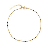 Enamel Chain Anklet 14k Gold Filled, Black Enamel