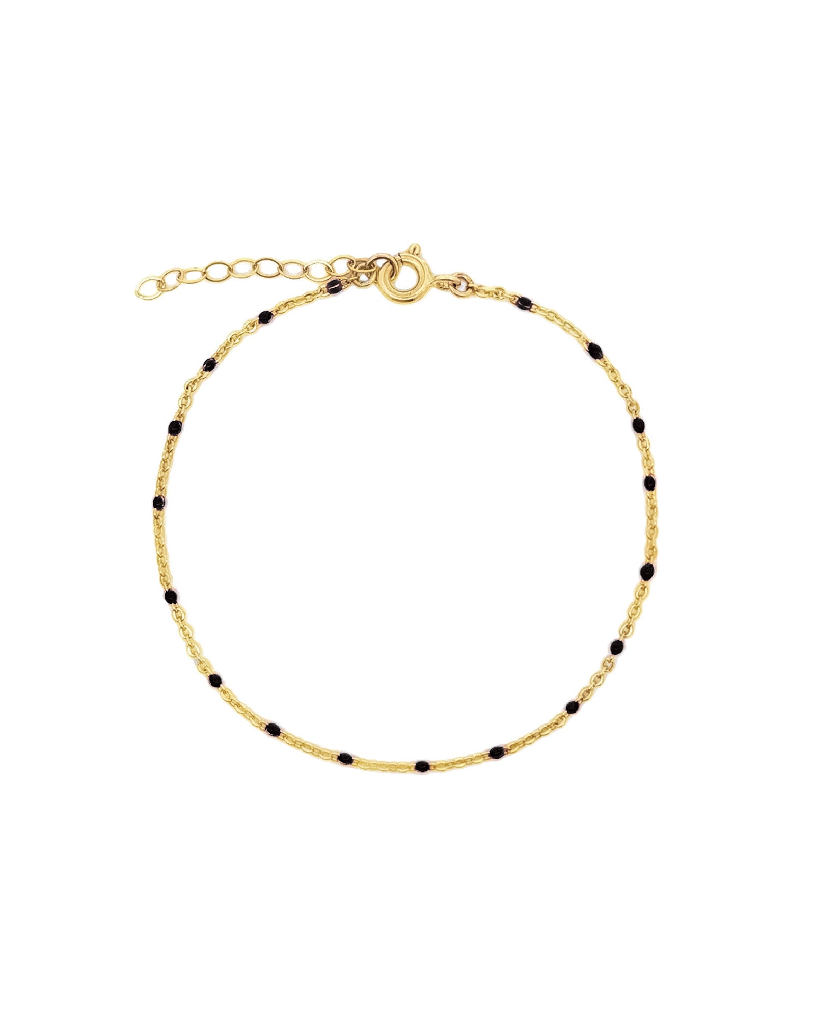 Charm Society-Enamel Chain Bracelet-Bracelets-14k Gold Filled, Black Enamel-Blue Ruby Jewellery-Vancouver Canada