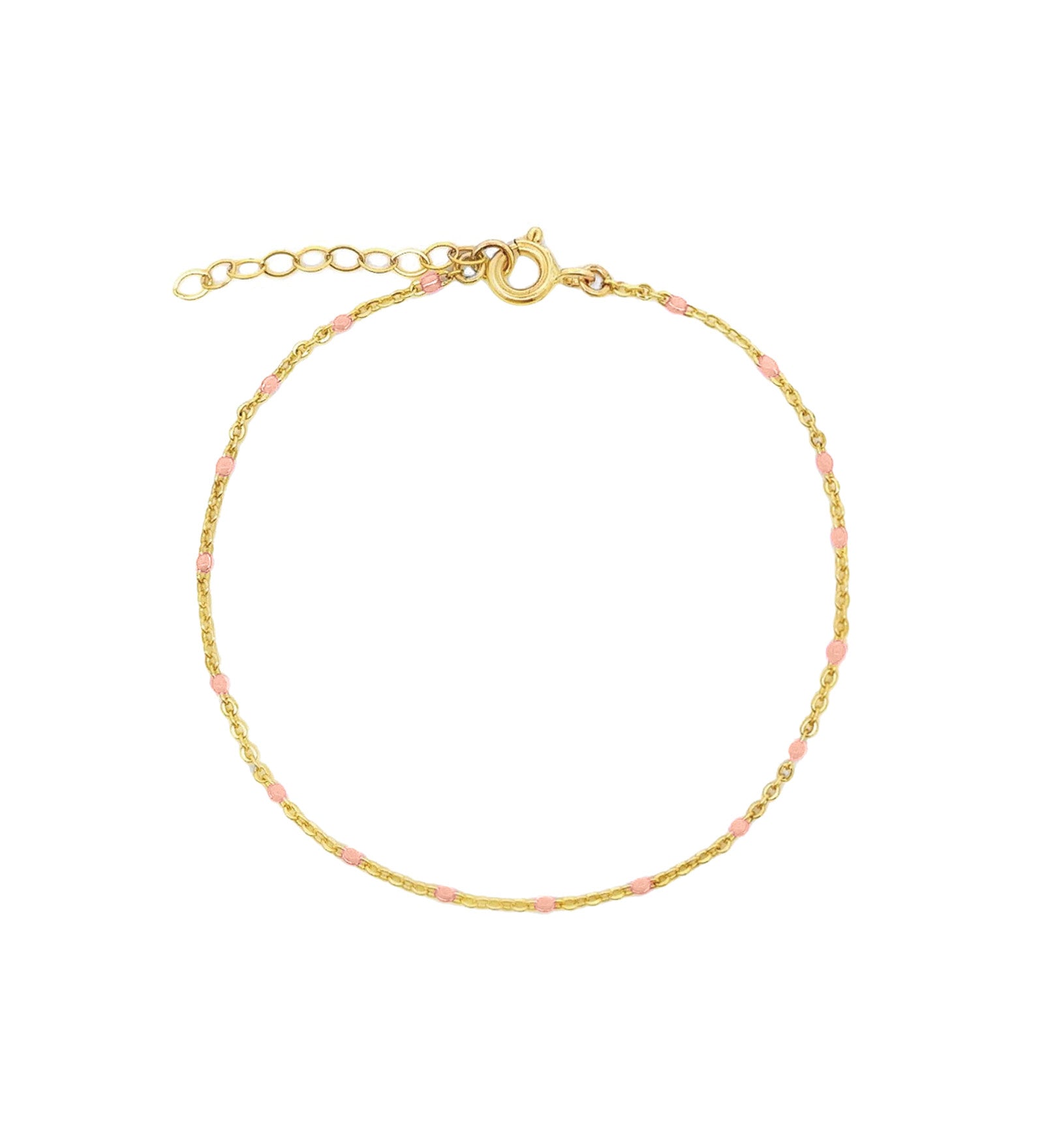 Charm Society-Enamel Chain Bracelet-Bracelets-14k Gold Filled, Pink Enamel-Blue Ruby Jewellery-Vancouver Canada