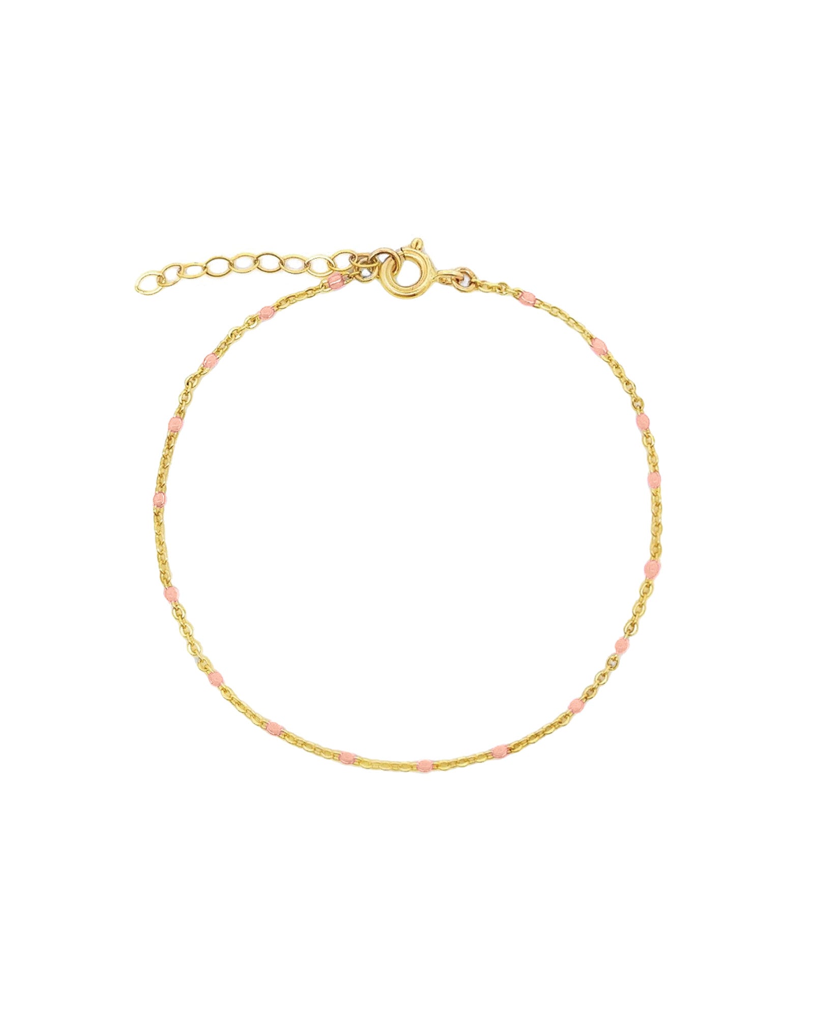 Charm Society-Enamel Chain Bracelet-Bracelets-14k Gold Filled, Pink Enamel-Blue Ruby Jewellery-Vancouver Canada