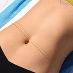 Charm Society-2 Row Enamel Beaded Belly Chain-Body Jewellery-14k Gold Filled, Green Enamel-Blue Ruby Jewellery-Vancouver Canada