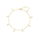 Marquis CZ Shaker Anklet 14k Gold Vermeil, 14k Gold Filled