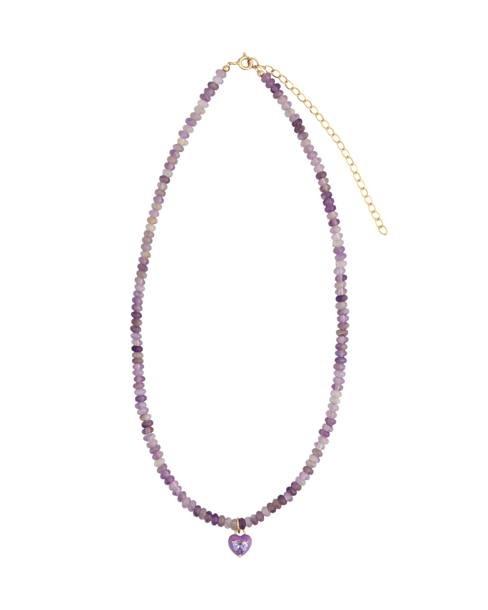 Charm Society-Heart Charm Beaded Necklace-Necklaces-Blue Ruby Jewellery-Vancouver Canada