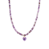Charm Society-Heart Charm Beaded Necklace-Necklaces-14k Gold Filled, 14k Gold Vermeil, Amethyst Mix-Blue Ruby Jewellery-Vancouver Canada