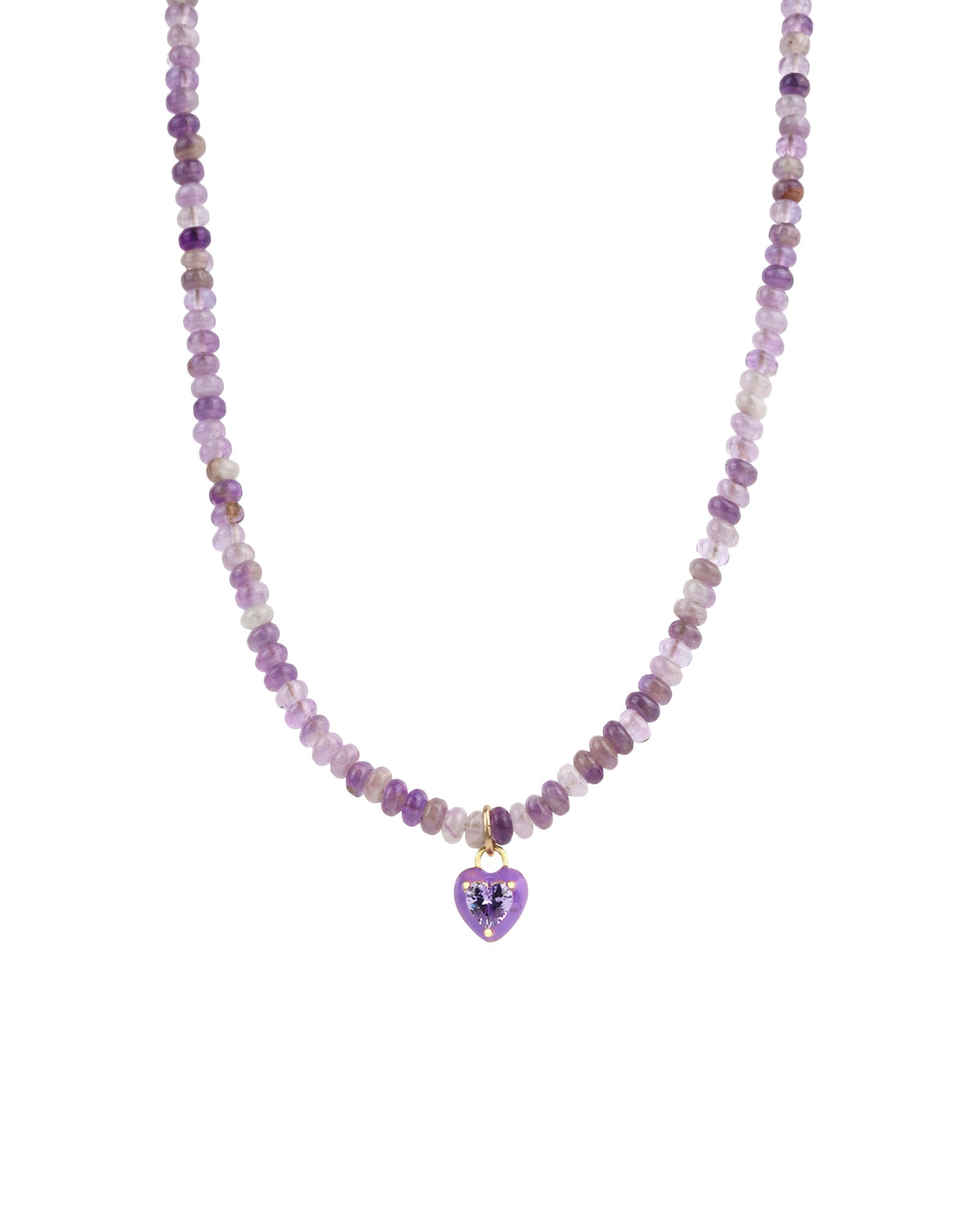 Charm Society-Heart Charm Beaded Necklace-Necklaces-14k Gold Filled, 14k Gold Vermeil, Amethyst Mix-Blue Ruby Jewellery-Vancouver Canada