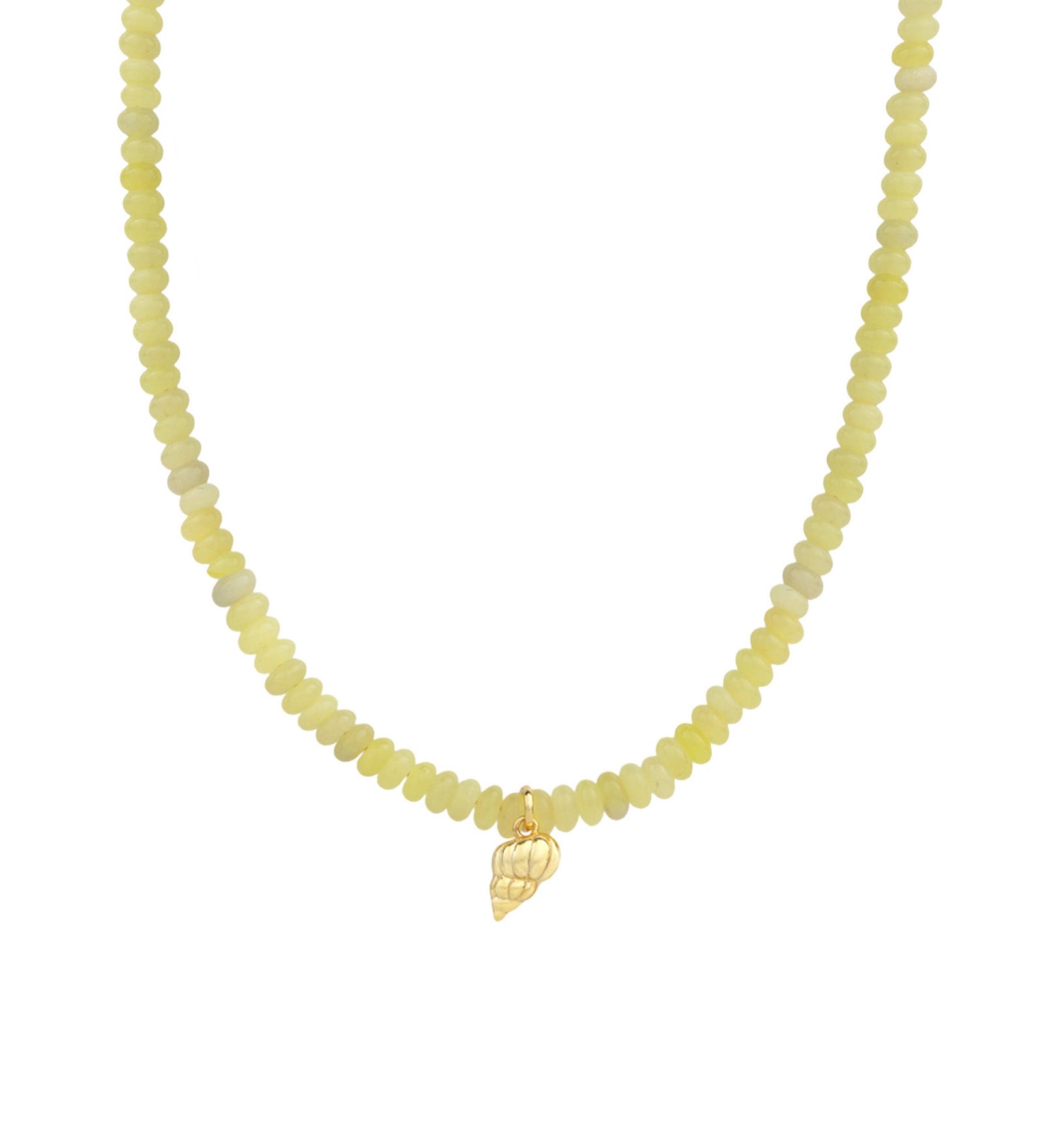 Charm Society-Shell Charm Beaded Necklace-Necklaces-14k Gold Filled, 14k Gold Vermeil, Lemon Mix-Blue Ruby Jewellery-Vancouver Canada
