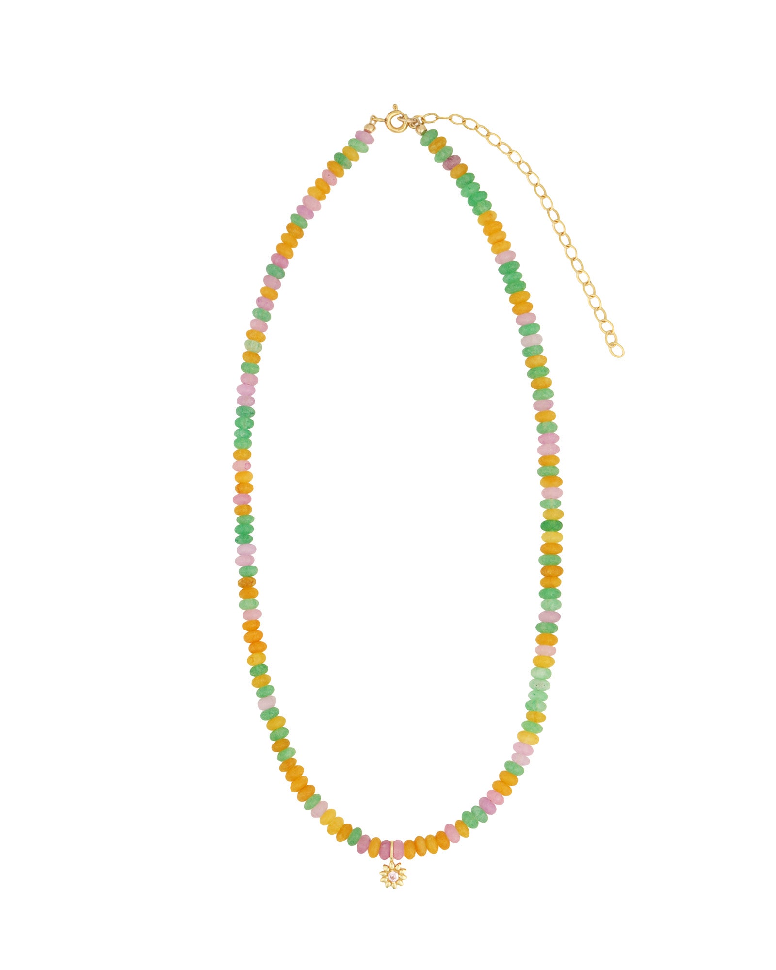 Charm Society-Daisy Charm Beaded Necklace-Necklaces-Blue Ruby Jewellery-Vancouver Canada
