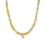 Charm Society-Daisy Charm Beaded Necklace-Necklaces-14k Gold Filled, 14k Gold Vermeil, Sun Mix-Blue Ruby Jewellery-Vancouver Canada