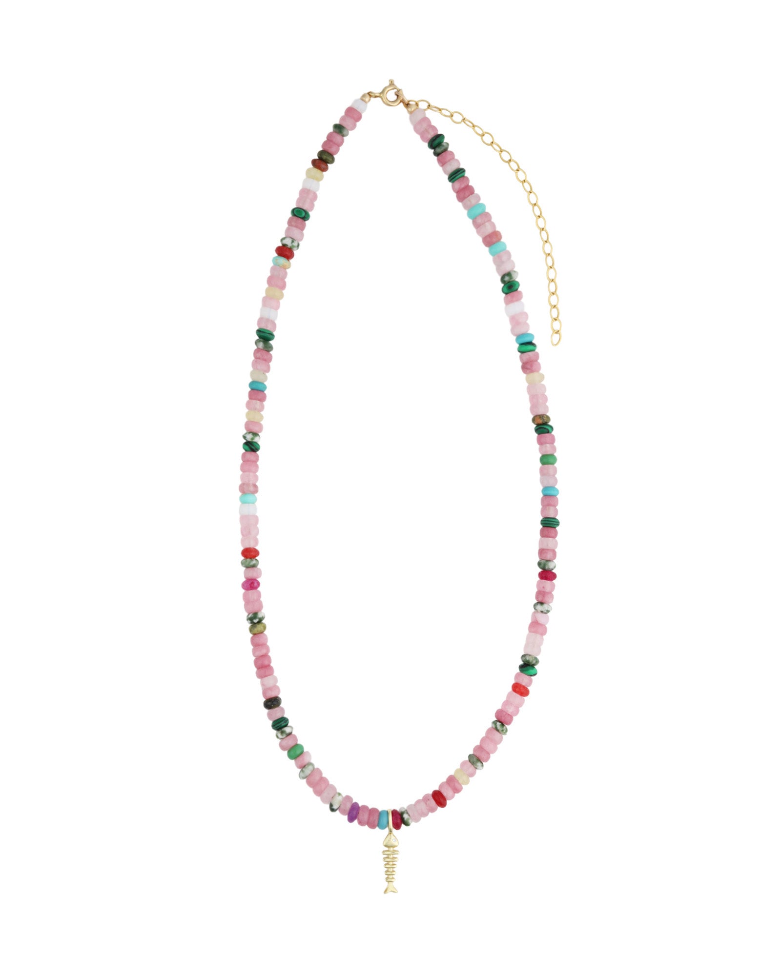 Charm Society-Fish Charm Beaded Necklace-Necklaces-Blue Ruby Jewellery-Vancouver Canada