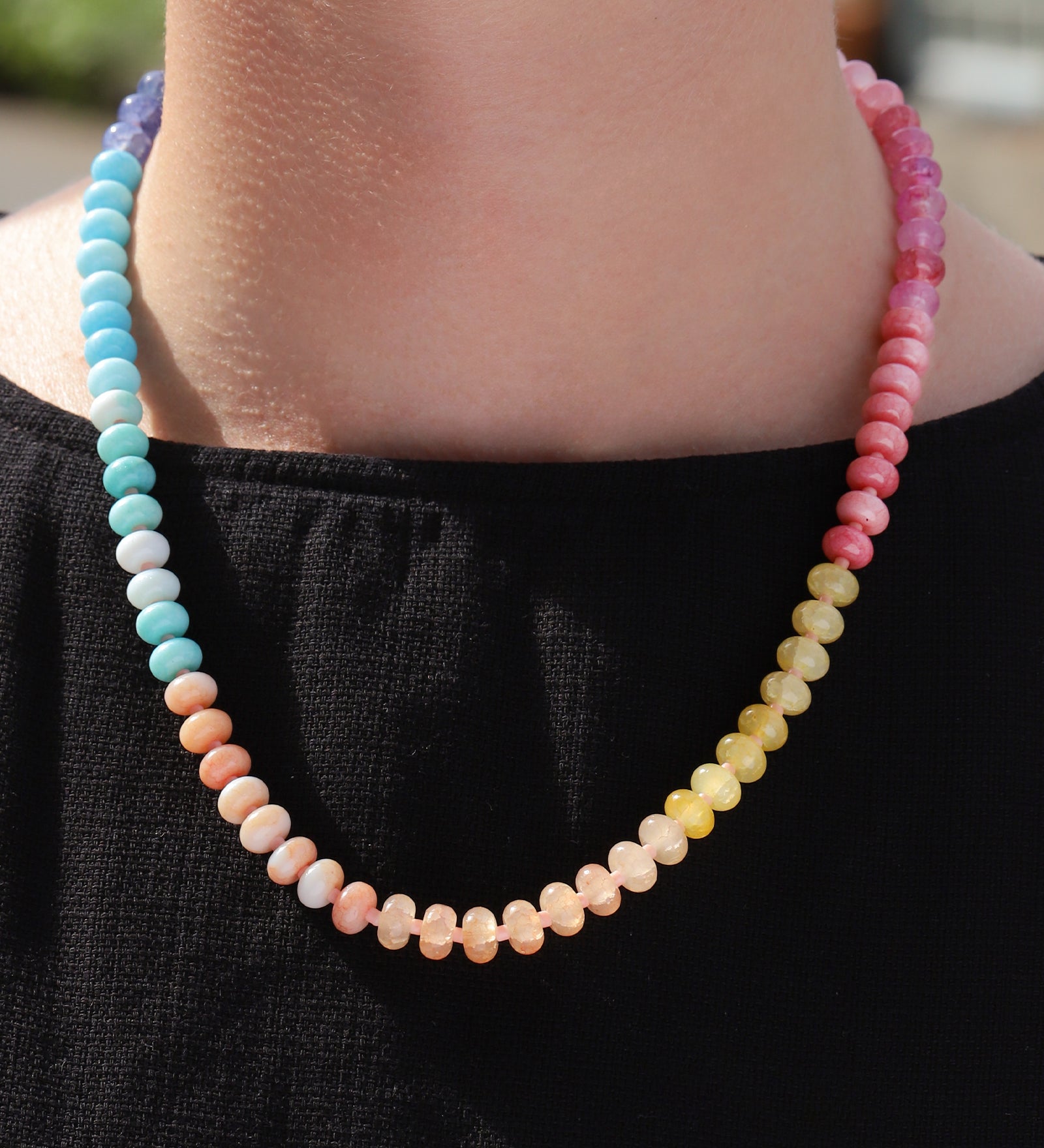 Charm Society-Ombré Beaded Necklace-Necklaces-Blue Ruby Jewellery-Vancouver Canada
