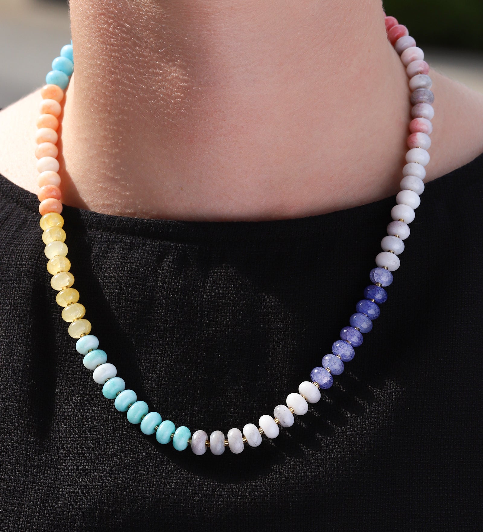Charm Society-Ombré Beaded Necklace-Necklaces-Blue Ruby Jewellery-Vancouver Canada
