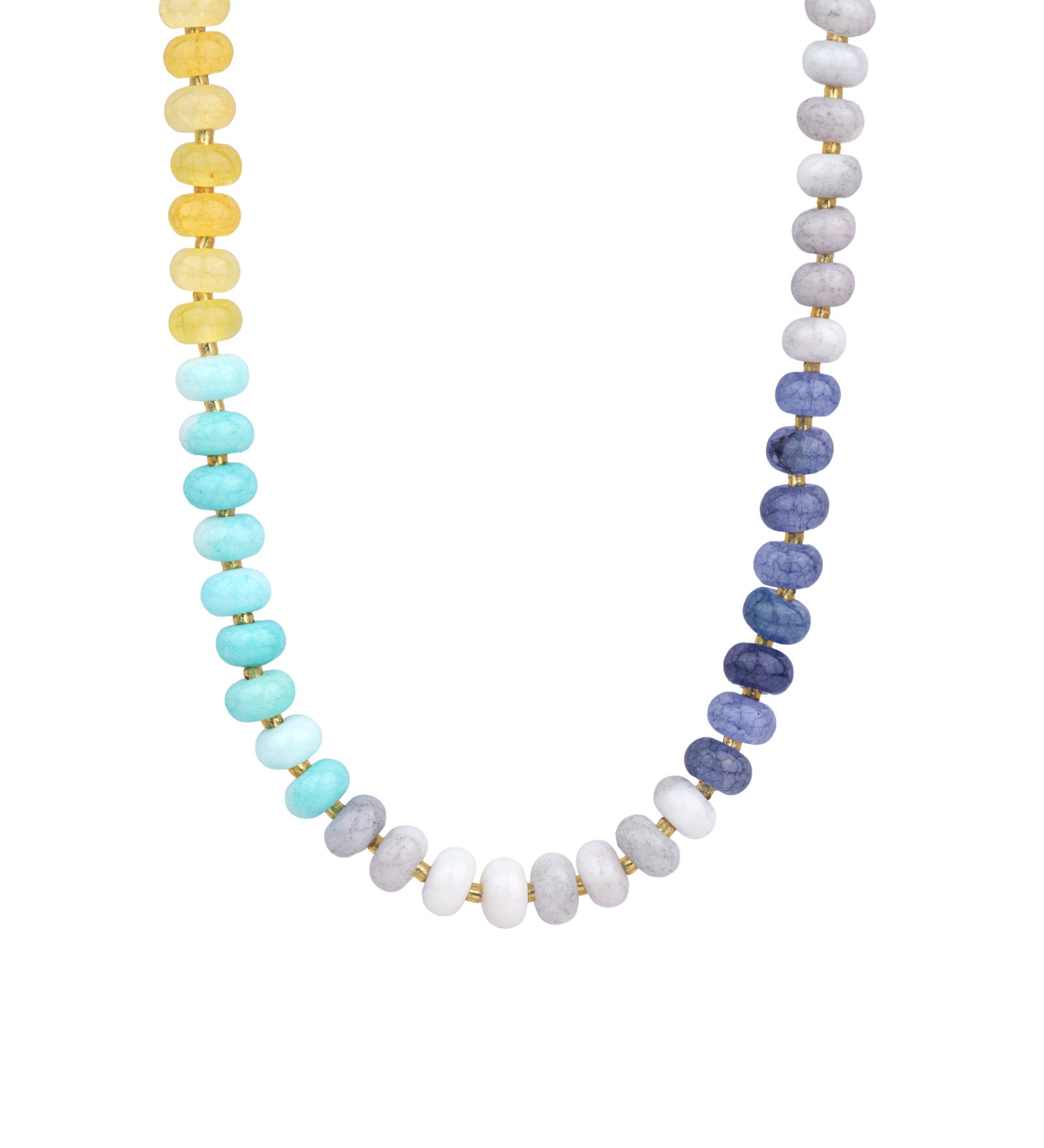 Charm Society-Ombré Beaded Necklace-Necklaces-Gold Plated, Vacation Mix-Blue Ruby Jewellery-Vancouver Canada