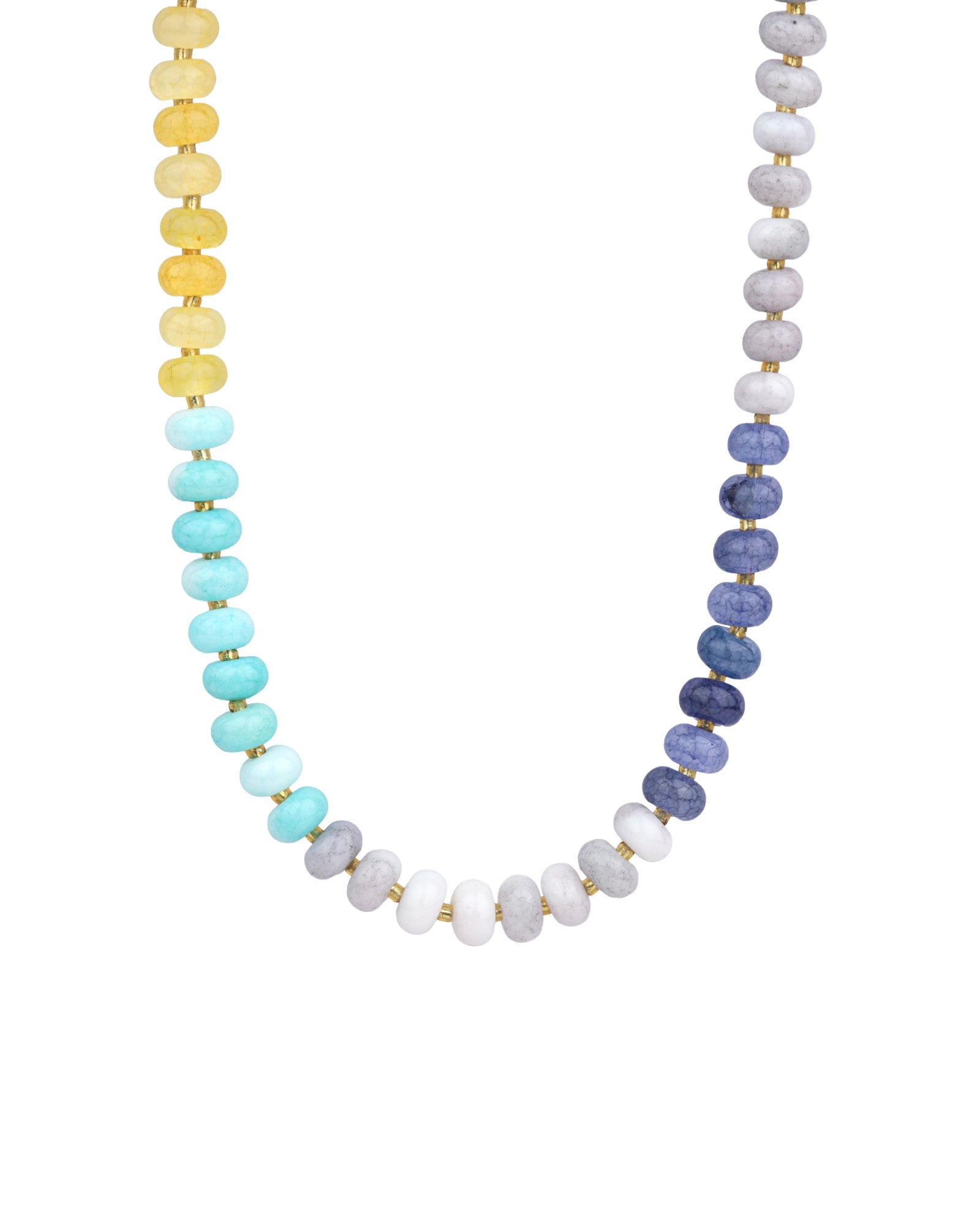 Charm Society-Ombré Beaded Necklace-Necklaces-Gold Plated, Vacation Mix-Blue Ruby Jewellery-Vancouver Canada