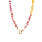 Charm Society-Ombré Beaded Necklace-Necklaces-Gold Plated, Grapefruit Mix-Blue Ruby Jewellery-Vancouver Canada