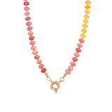 Charm Society-Ombré Beaded Necklace-Necklaces-Gold Plated, Grapefruit Mix-Blue Ruby Jewellery-Vancouver Canada