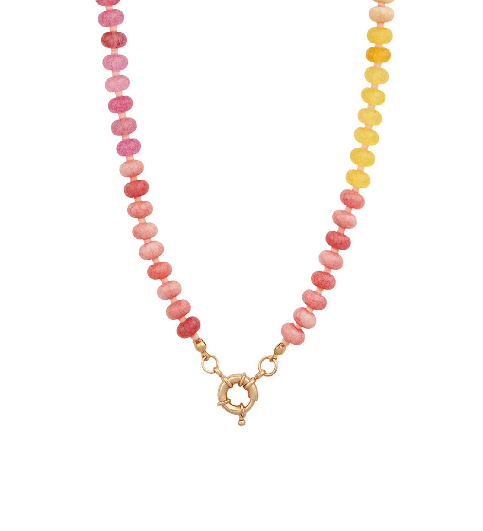 Charm Society-Ombré Beaded Necklace-Necklaces-Gold Plated, Grapefruit Mix-Blue Ruby Jewellery-Vancouver Canada