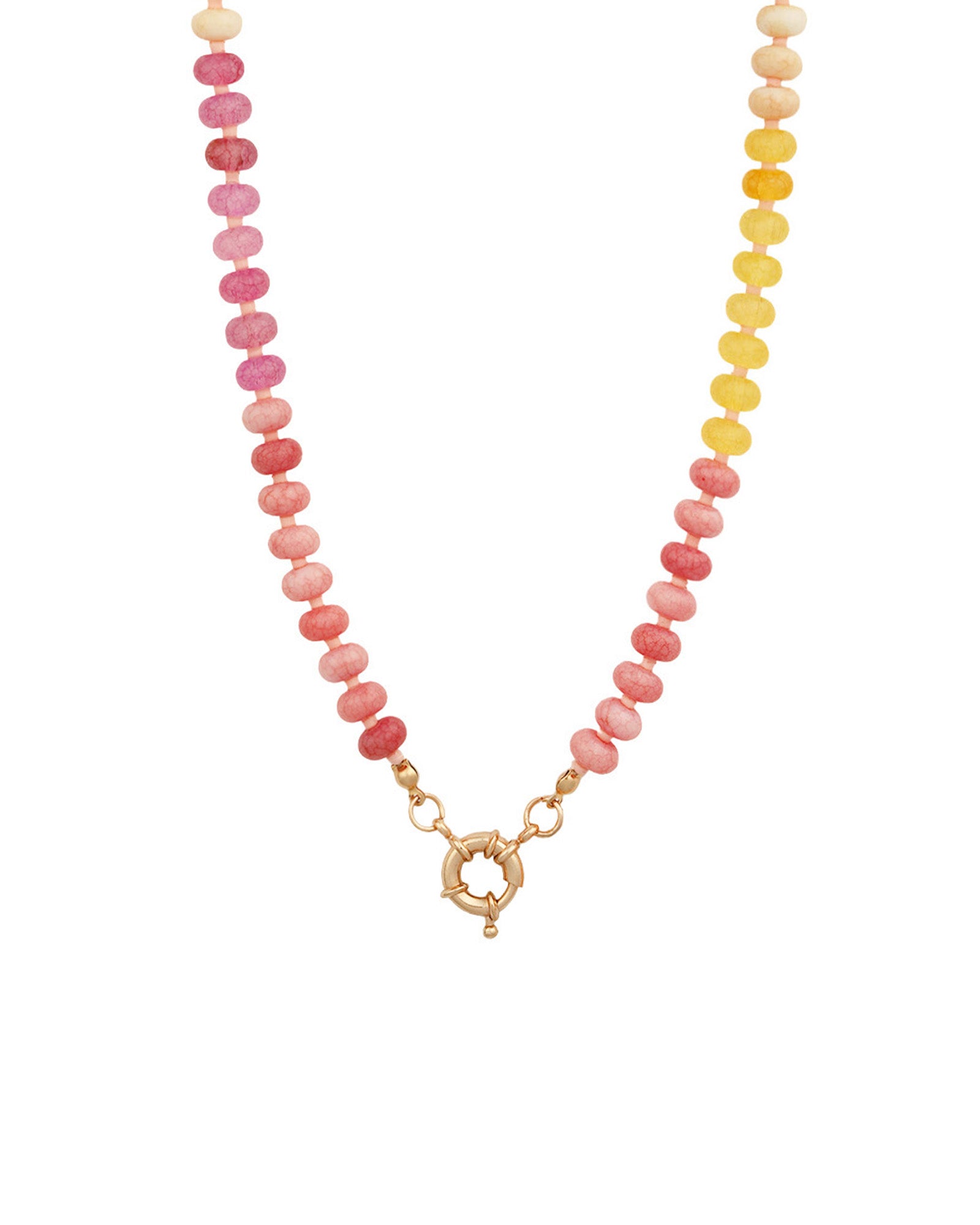 Charm Society-Ombré Beaded Necklace-Necklaces-Gold Plated, Grapefruit Mix-Blue Ruby Jewellery-Vancouver Canada
