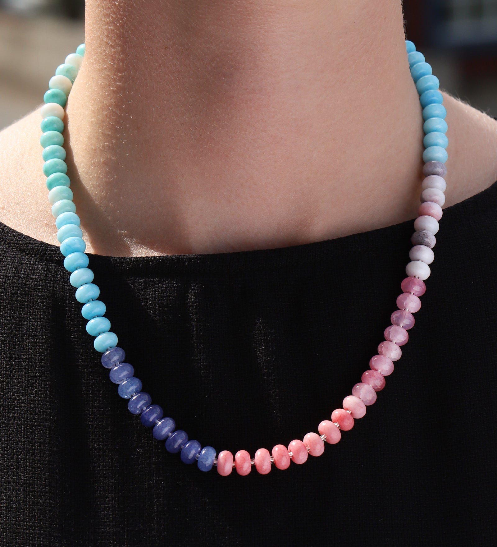 Charm Society-Ombré Beaded Necklace-Necklaces-Blue Ruby Jewellery-Vancouver Canada