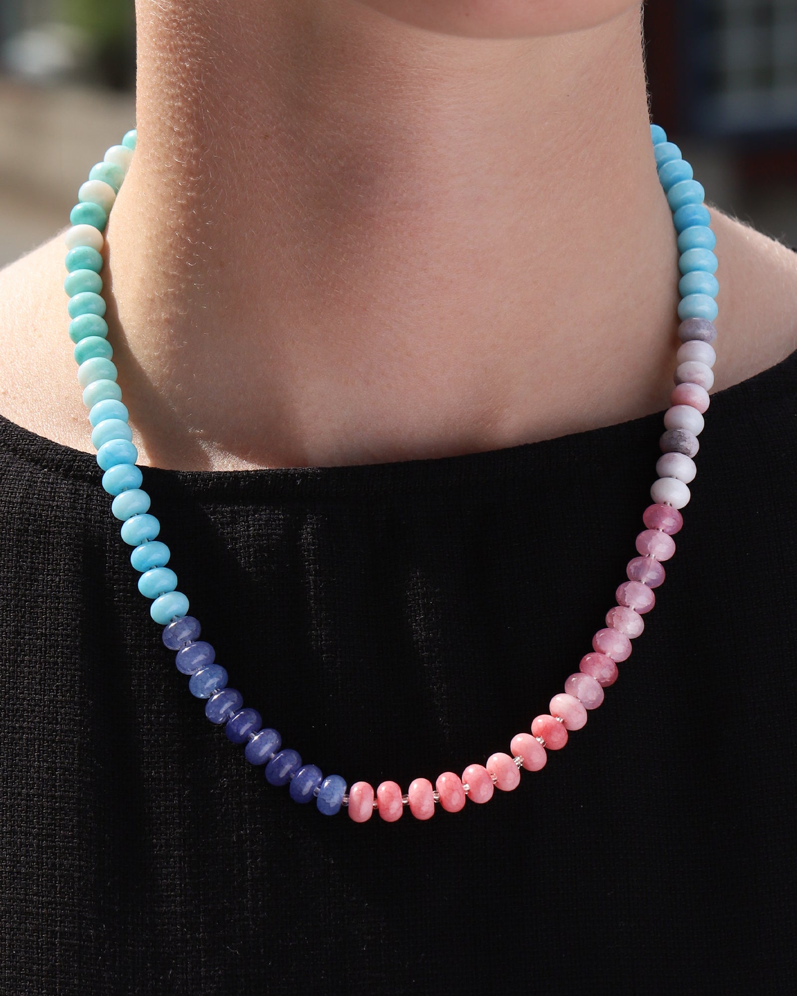 Charm Society-Ombré Beaded Necklace-Necklaces-Blue Ruby Jewellery-Vancouver Canada