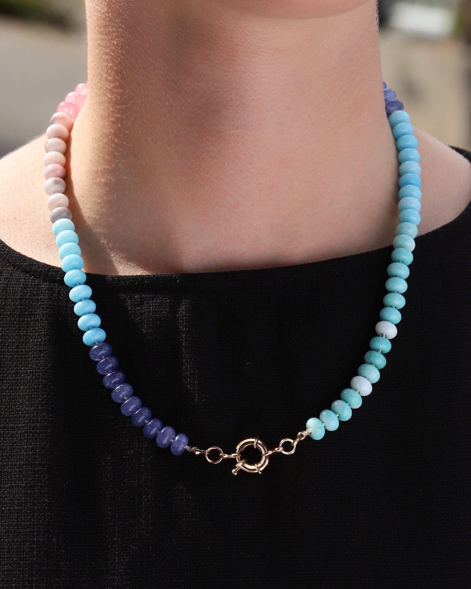 Charm Society-Ombré Beaded Necklace-Necklaces-Blue Ruby Jewellery-Vancouver Canada