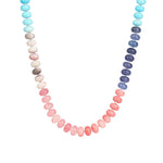 Charm Society-Ombré Beaded Necklace-Necklaces-Gold Plated, Tidal Mix-Blue Ruby Jewellery-Vancouver Canada