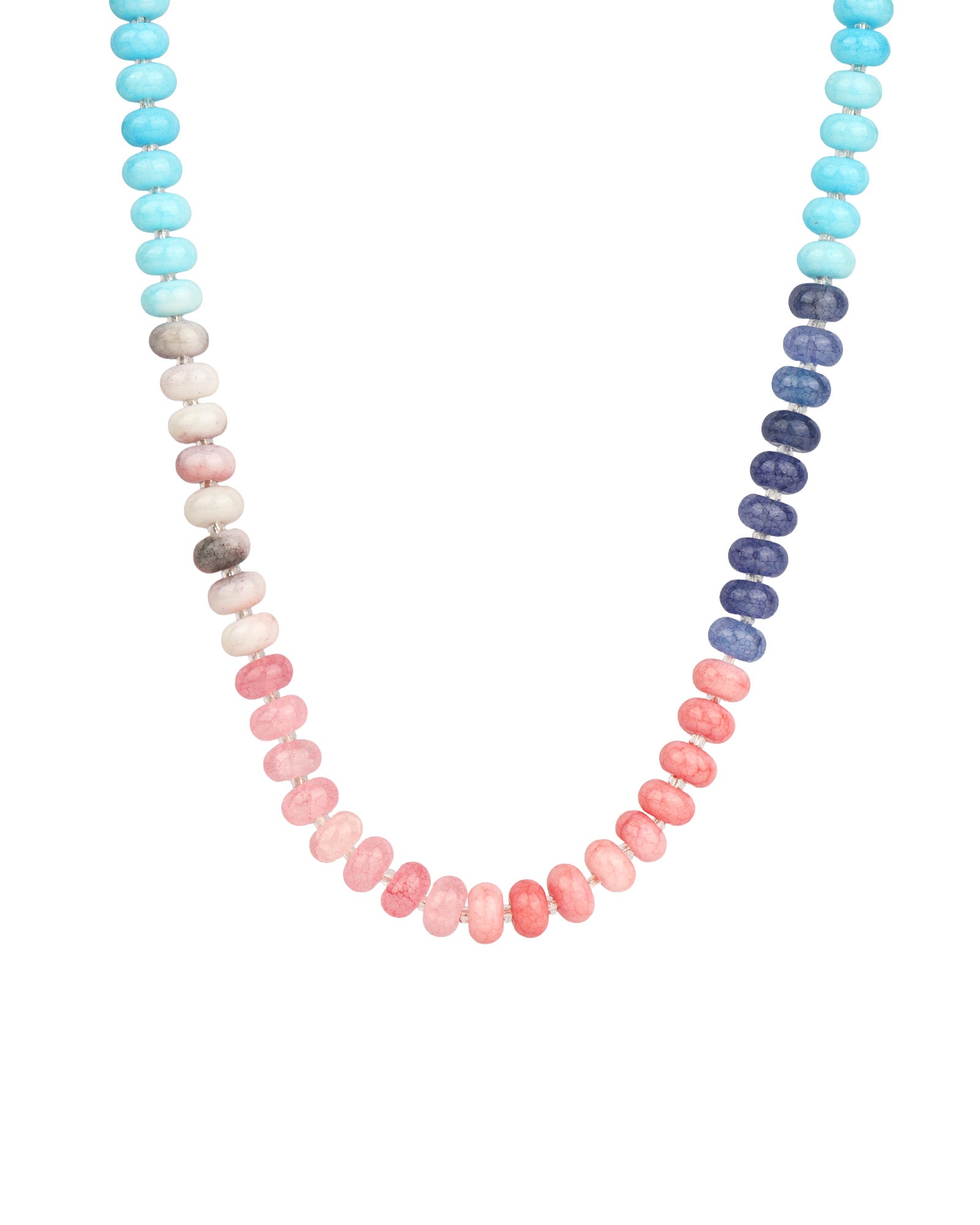 Charm Society-Ombré Beaded Necklace-Necklaces-Gold Plated, Tidal Mix-Blue Ruby Jewellery-Vancouver Canada