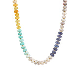 Charm Society-Ombré Beaded Necklace-Necklaces-Gold Plated, Ocean Mist Mix-Blue Ruby Jewellery-Vancouver Canada