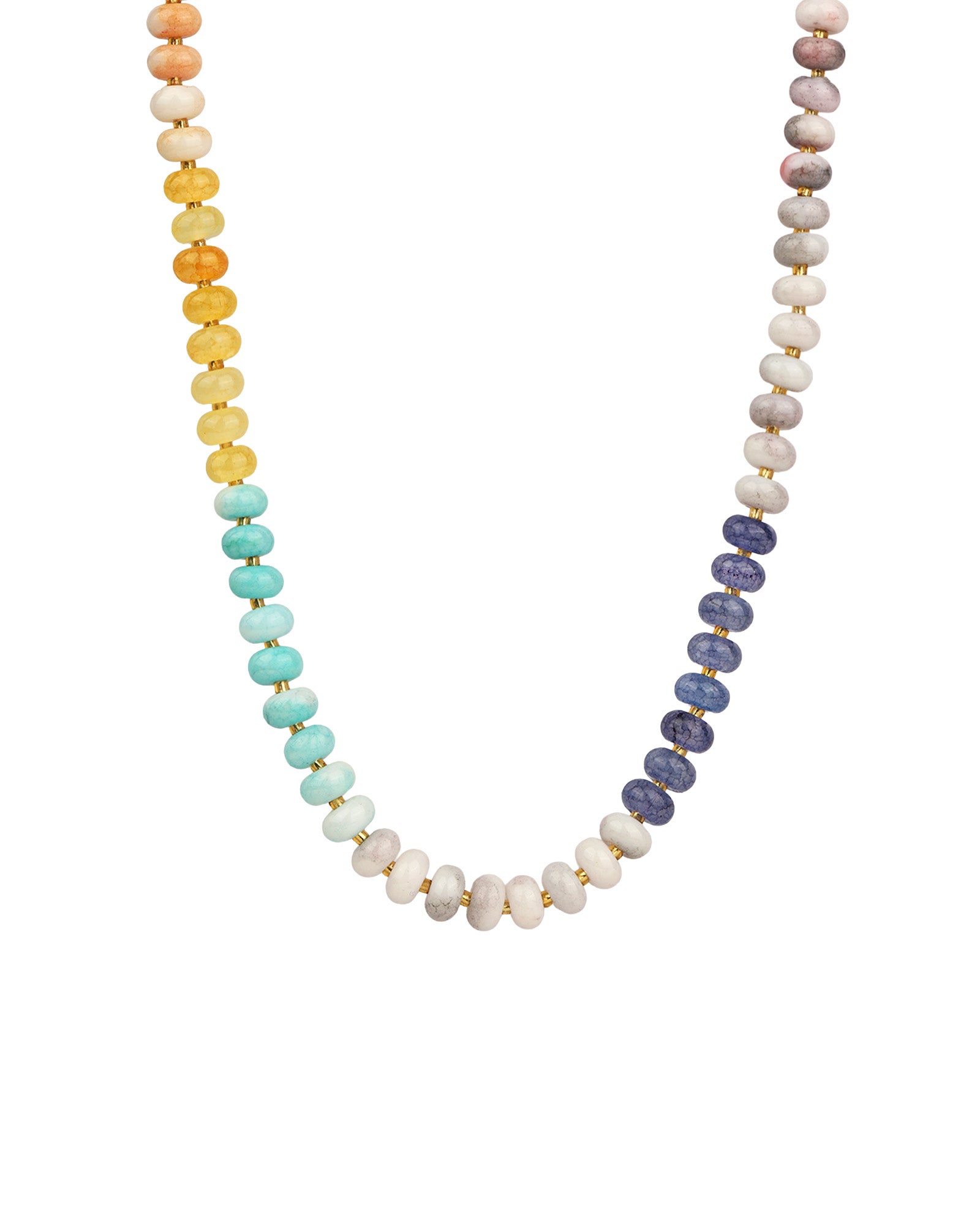 Charm Society-Ombré Beaded Necklace-Necklaces-Gold Plated, Ocean Mist Mix-Blue Ruby Jewellery-Vancouver Canada