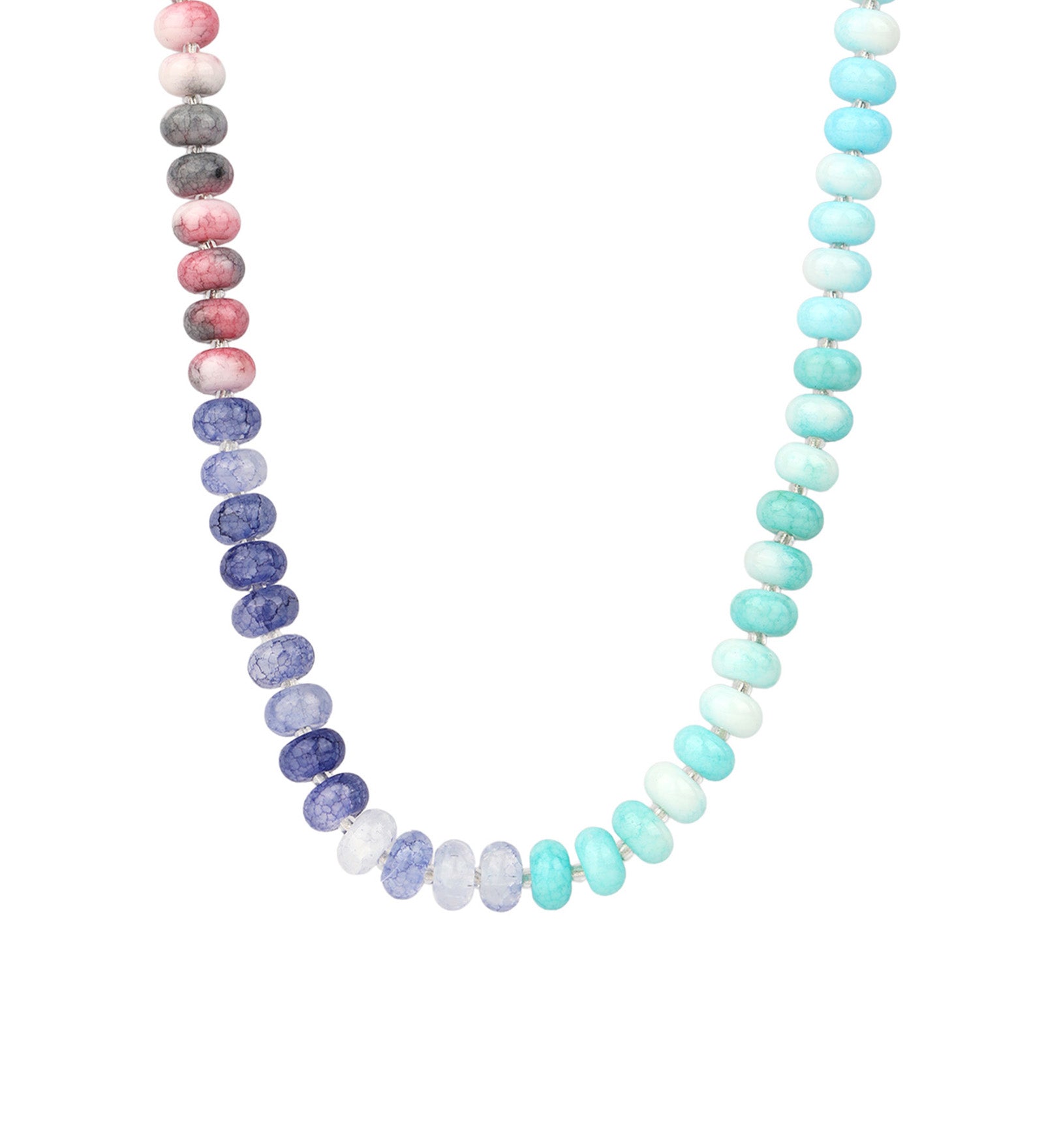 Charm Society-Ombré Beaded Necklace-Necklaces-Gold Plated, Seashell Mix-Blue Ruby Jewellery-Vancouver Canada