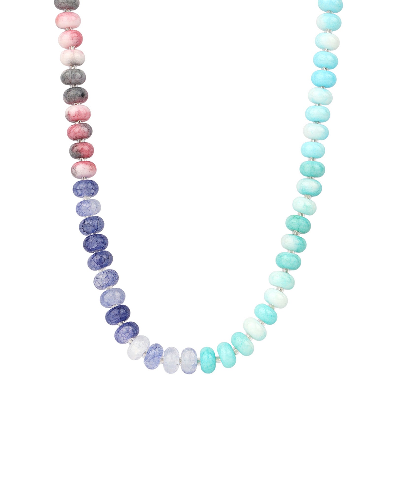 Charm Society-Ombré Beaded Necklace-Necklaces-Gold Plated, Seashell Mix-Blue Ruby Jewellery-Vancouver Canada