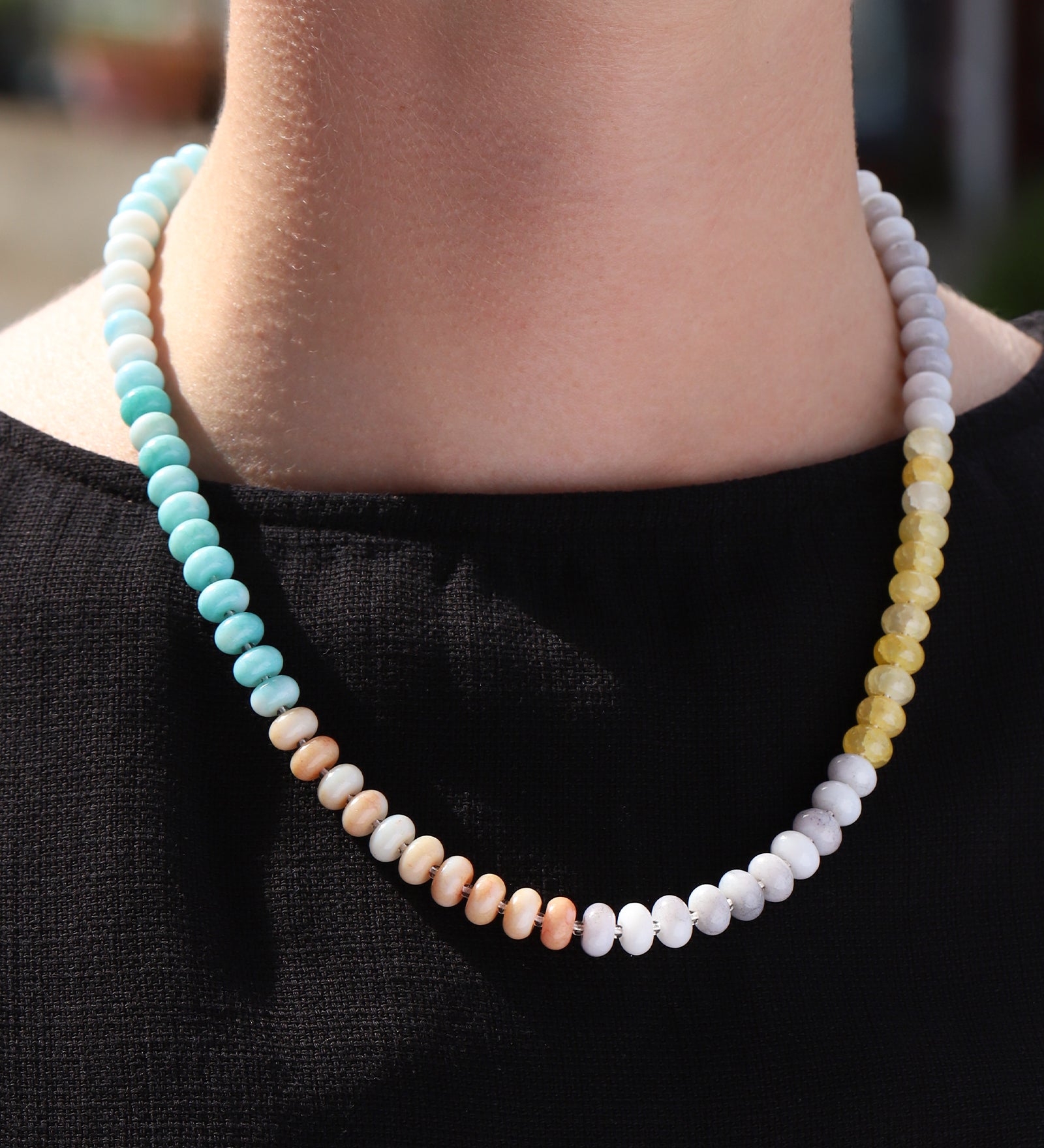 Charm Society-Ombré Beaded Necklace-Necklaces-Blue Ruby Jewellery-Vancouver Canada