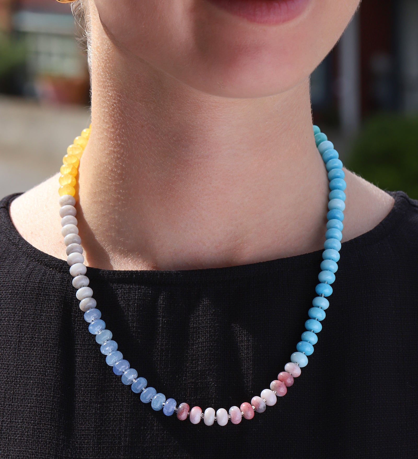Charm Society-Ombré Beaded Necklace-Necklaces-Blue Ruby Jewellery-Vancouver Canada
