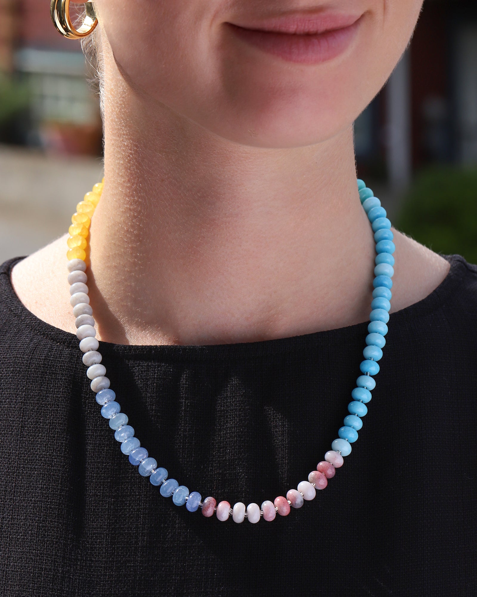 Charm Society-Ombré Beaded Necklace-Necklaces-Blue Ruby Jewellery-Vancouver Canada
