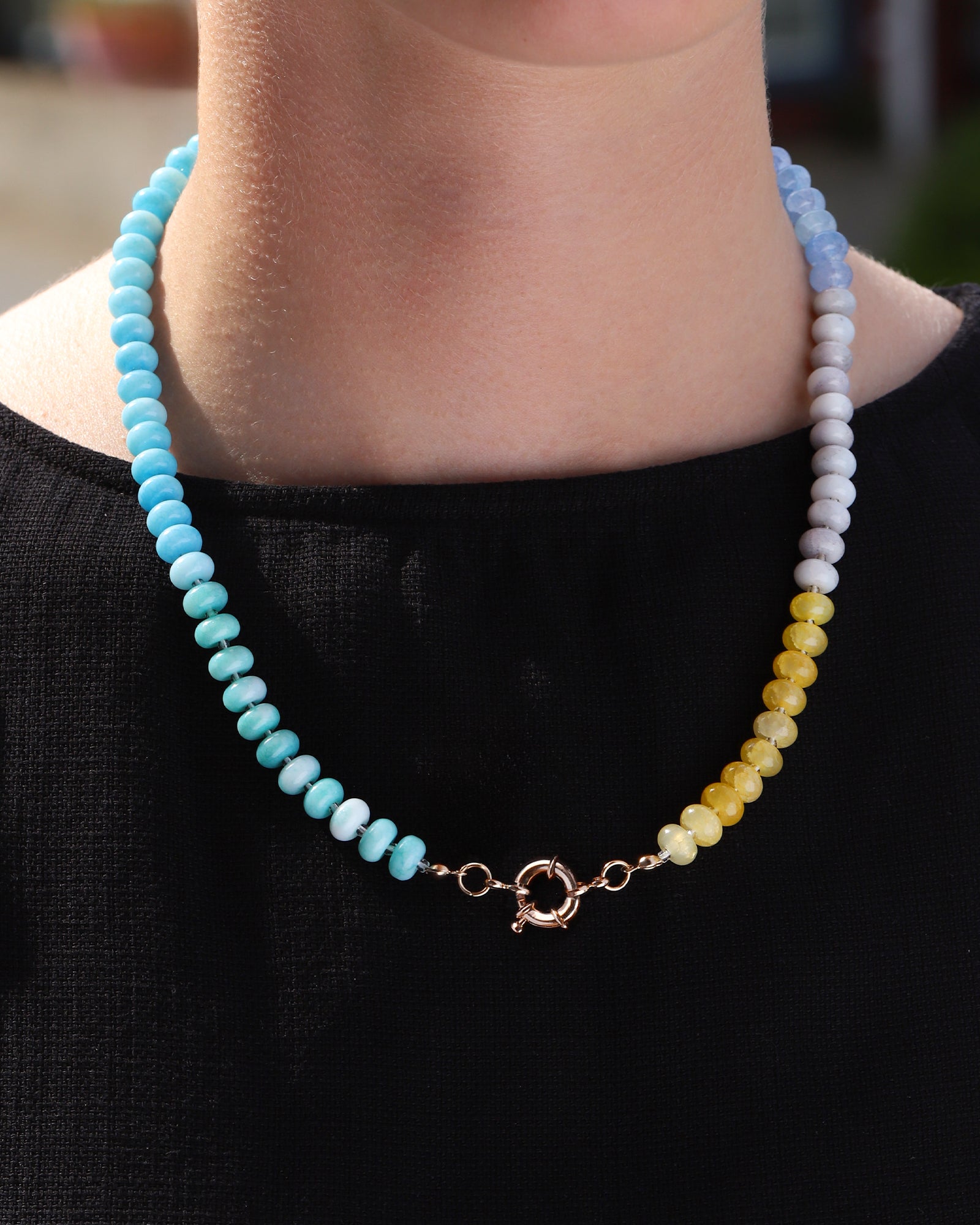 Charm Society-Ombré Beaded Necklace-Necklaces-Blue Ruby Jewellery-Vancouver Canada