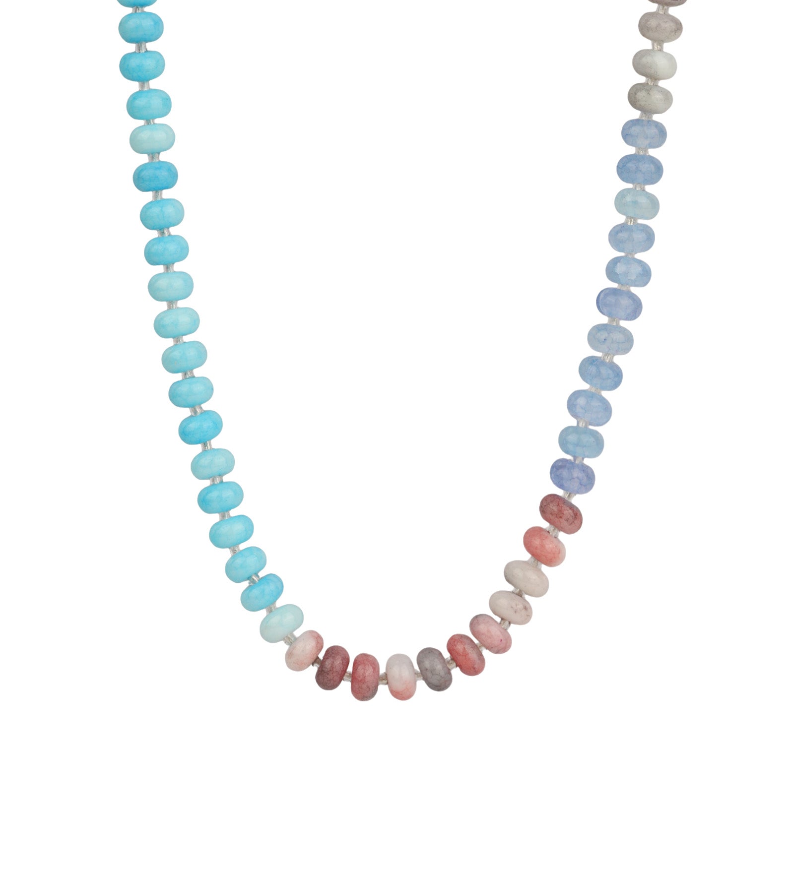Charm Society-Ombré Beaded Necklace-Necklaces-Gold Plated, Beachcomber Mix-Blue Ruby Jewellery-Vancouver Canada