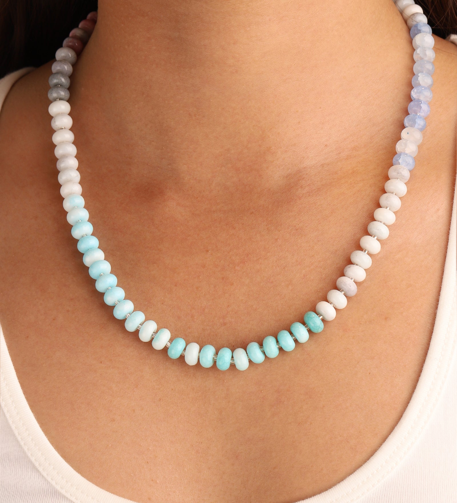 Charm Society-Ombré Beaded Necklace-Necklaces-Blue Ruby Jewellery-Vancouver Canada