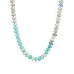 Charm Society-Ombré Beaded Necklace-Necklaces-Gold Plated, Lagoon Mix-Blue Ruby Jewellery-Vancouver Canada