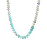 Charm Society-Ombré Beaded Necklace-Necklaces-Gold Plated, Lagoon Mix-Blue Ruby Jewellery-Vancouver Canada