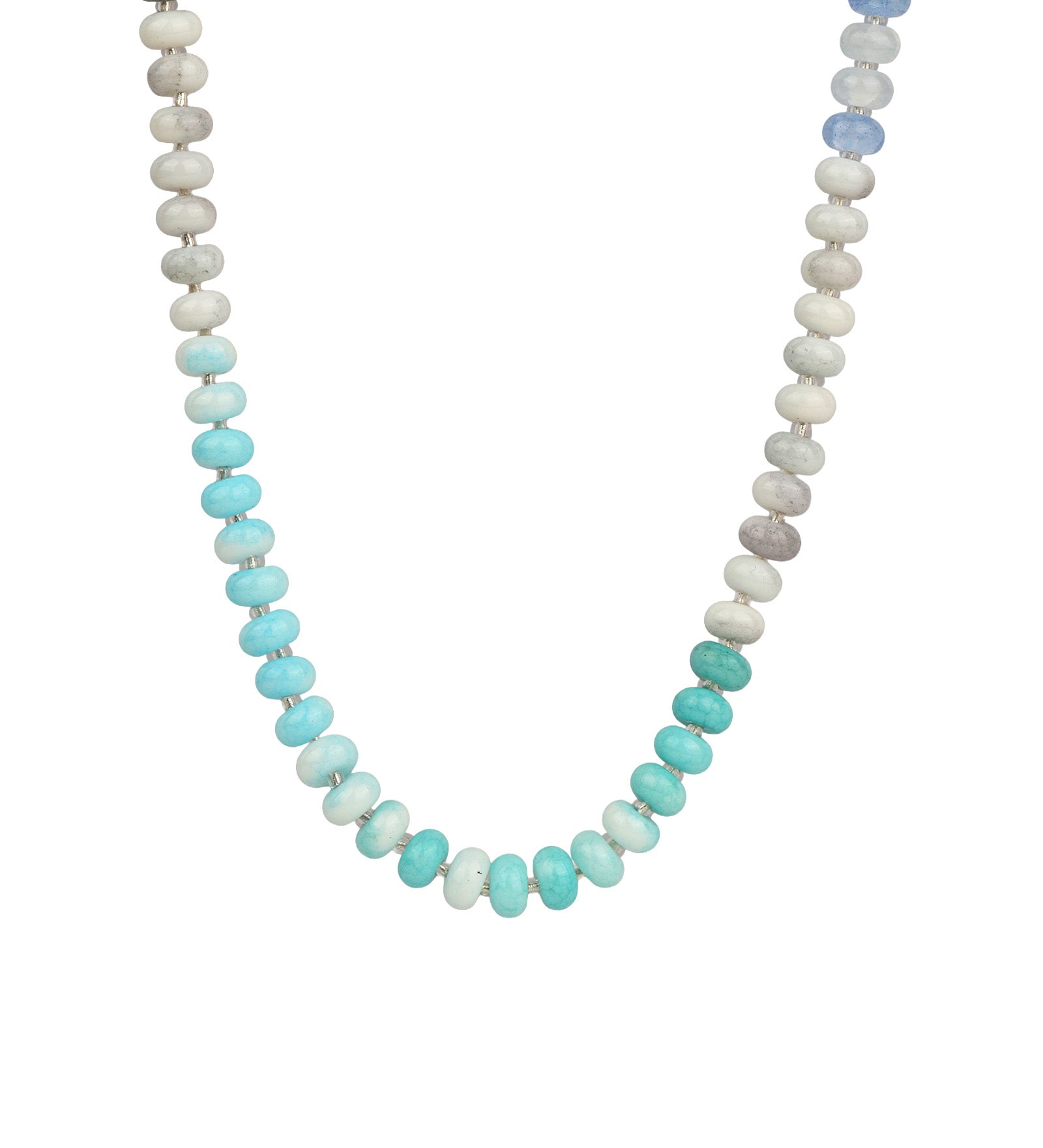 Charm Society-Ombré Beaded Necklace-Necklaces-Gold Plated, Lagoon Mix-Blue Ruby Jewellery-Vancouver Canada