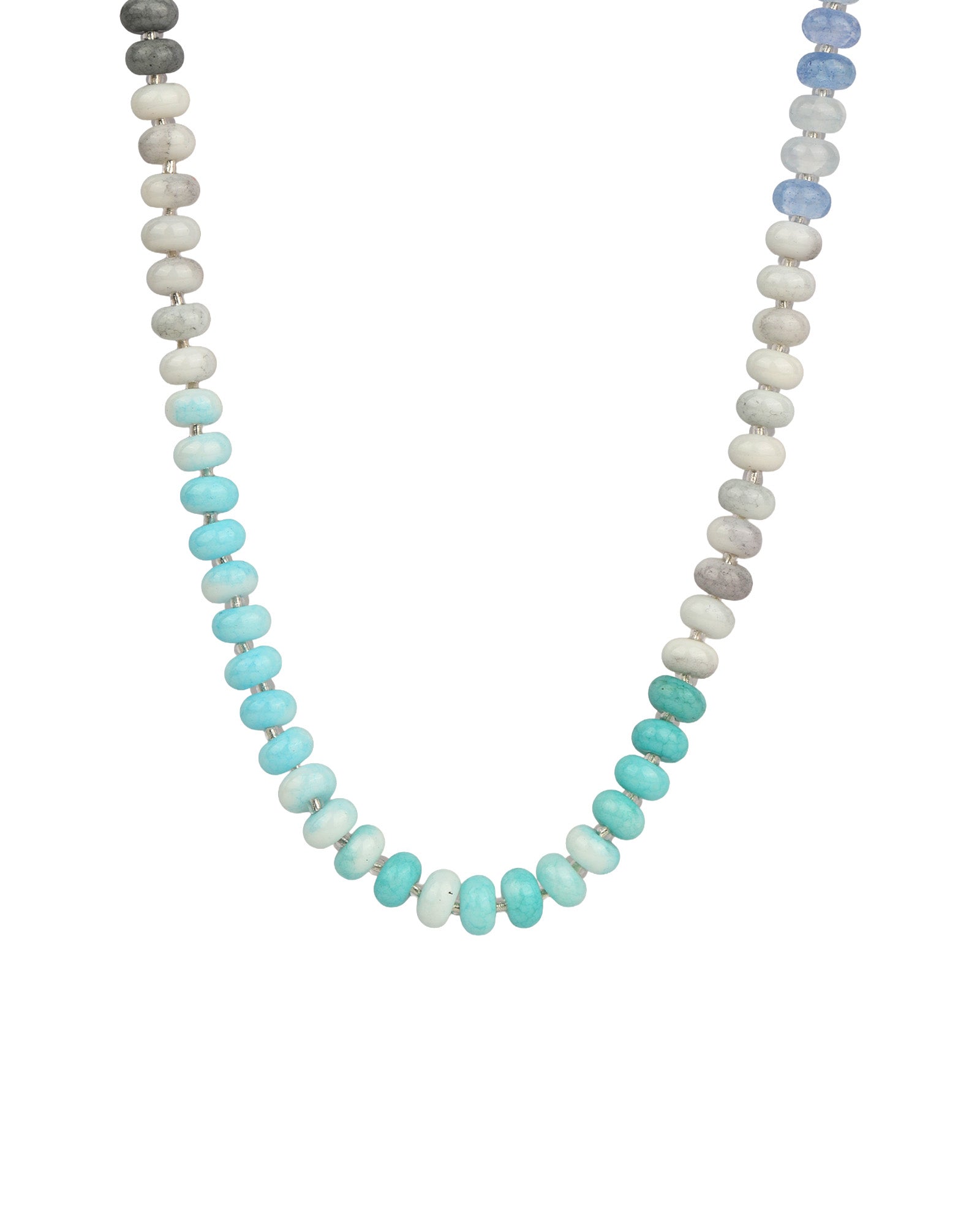 Charm Society-Ombré Beaded Necklace-Necklaces-Gold Plated, Lagoon Mix-Blue Ruby Jewellery-Vancouver Canada