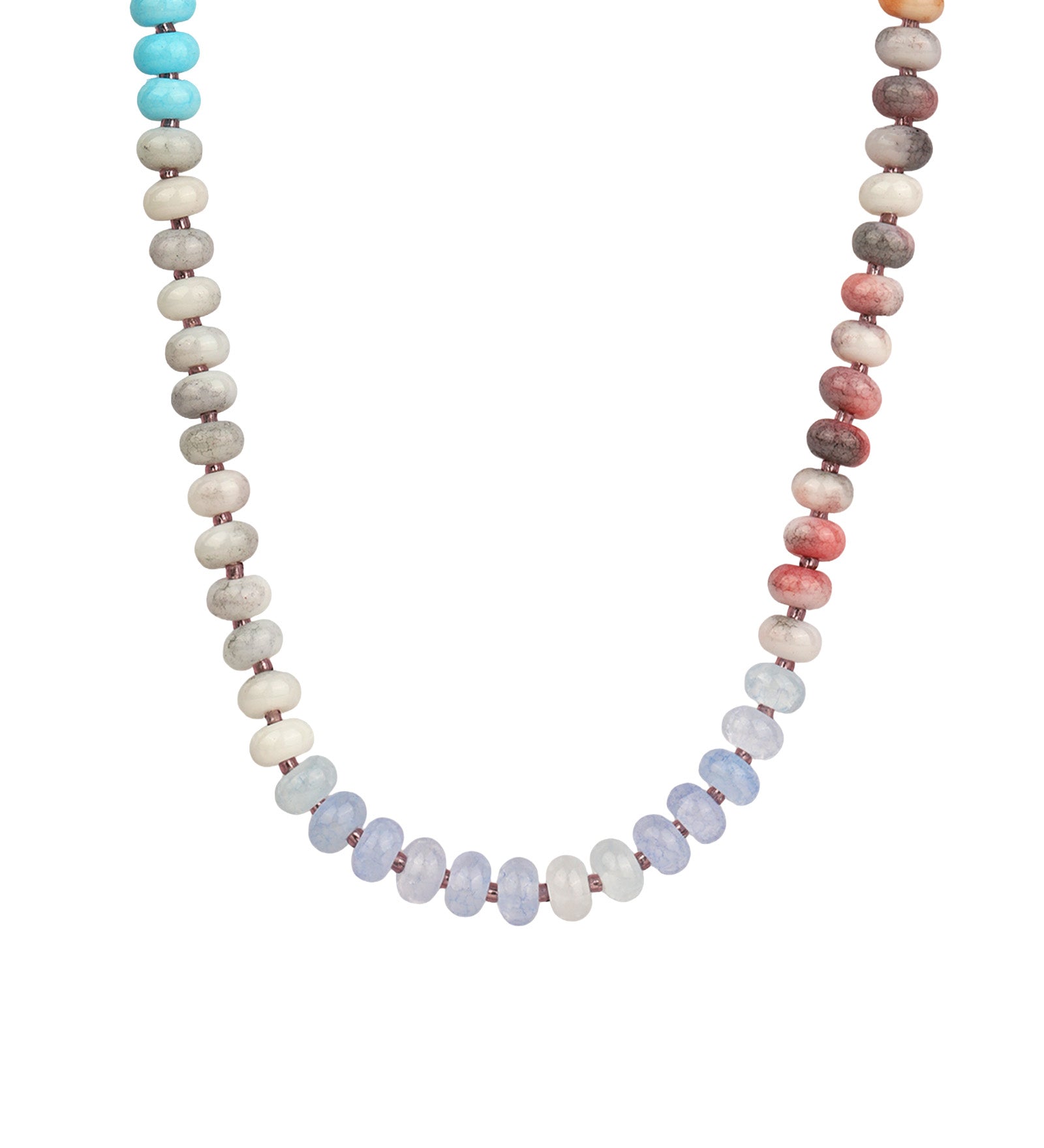 Charm Society-Ombré Beaded Necklace-Necklaces-Gold Plated, Golden Hour Mix-Blue Ruby Jewellery-Vancouver Canada