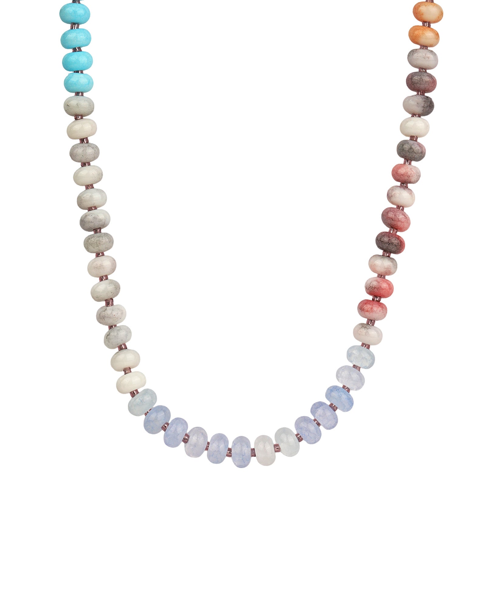 Charm Society-Ombré Beaded Necklace-Necklaces-Gold Plated, Golden Hour Mix-Blue Ruby Jewellery-Vancouver Canada