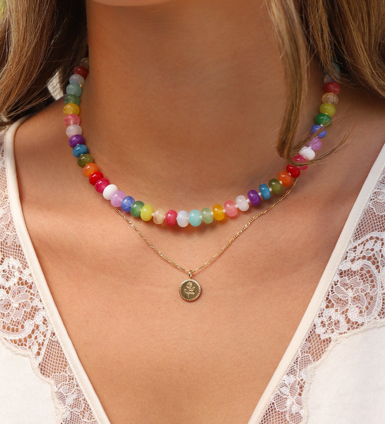Charm Society-Kaleidoscope Gemstone Necklace | 8mm-Necklaces-Blue Ruby Jewellery-Vancouver Canada